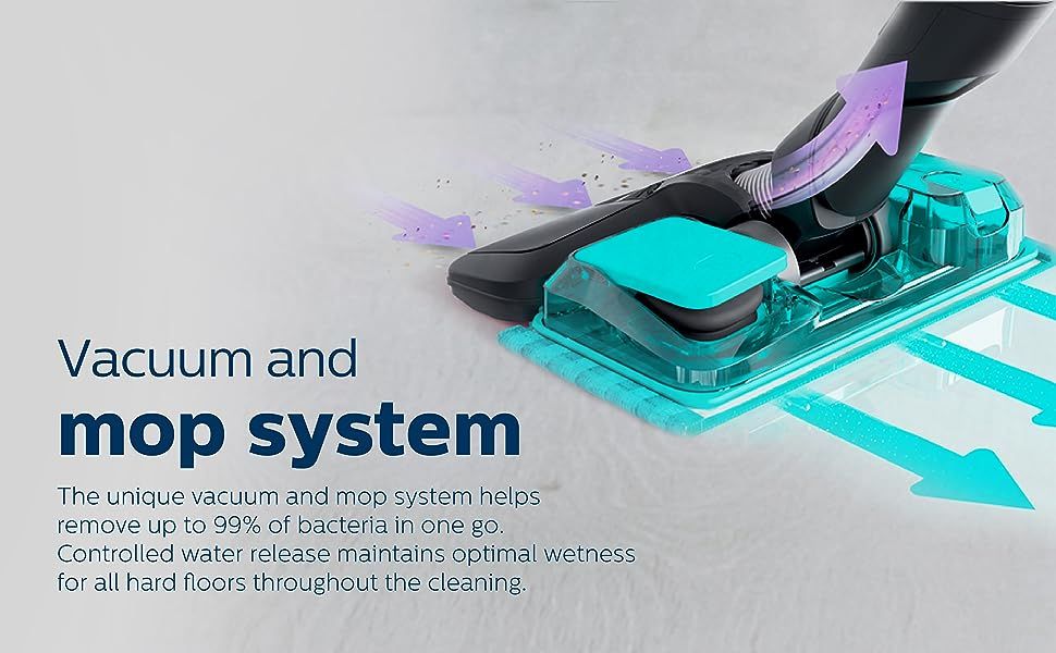 Philips SpeedPro Aqua Cordless Stick Vacuum Cleaner with Rubber Wheel